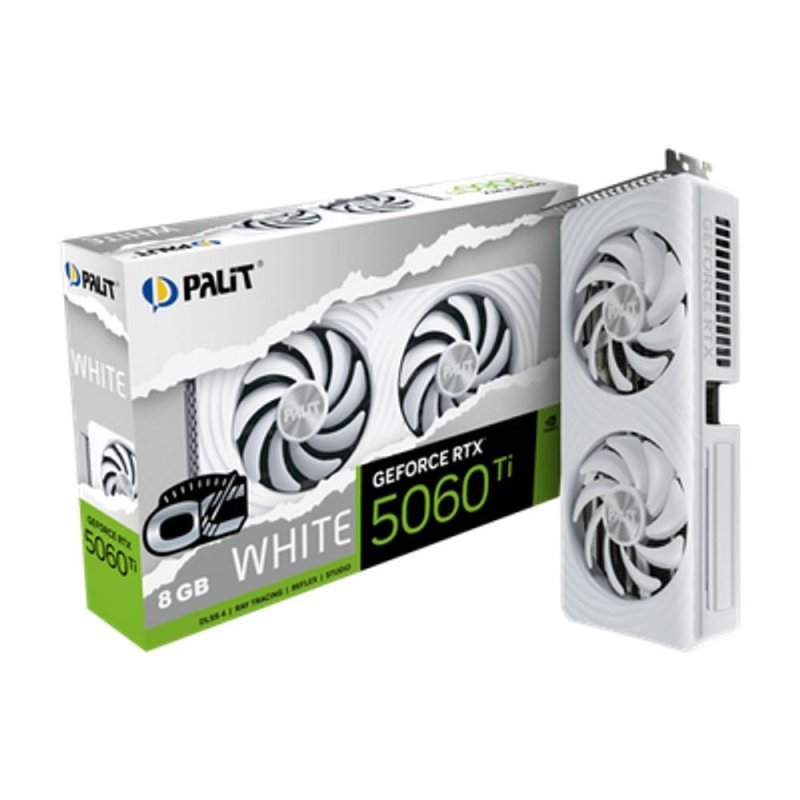 Placa de Video GeForce NVIDIA PALIT RTX 5060 Ti 8GB WHITE OC GDDR7 NE7506TU19P1-GB2062M