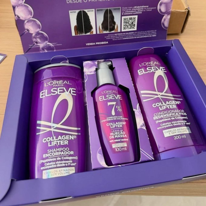 L'Oréal Paris Elseve Collagen Lifter Kit Shampoo, Condicionador e Sérum + Frete Grátis