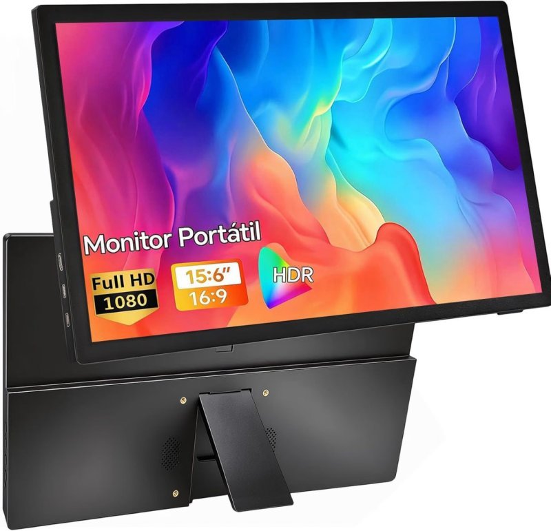 Monitor portátil de 15,6 polegadas, Conectividade USB-C HDMI Full HD 1080P