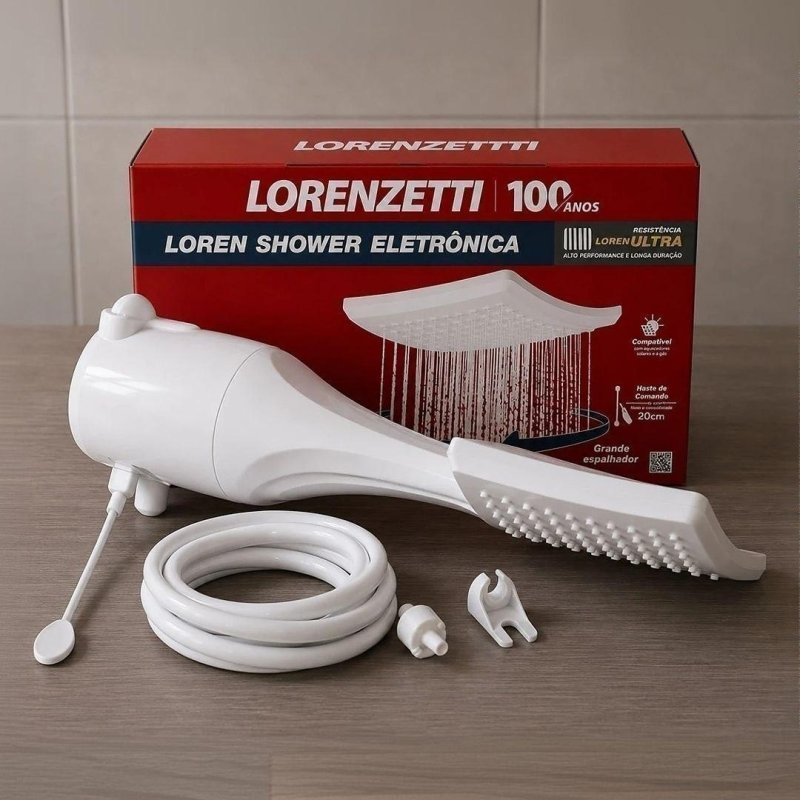Chuveiro Ducha Lorenzetti Loren Shower Eletrônico Branco 6800w 220V