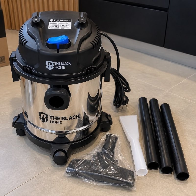 Aspirador De Pó E Água Inox Turbo 12 Litros 1200w Com Soprador E Bico Extratora Multiuso Tbac120 The Black Tools
