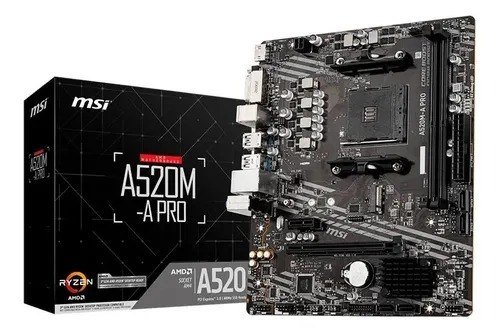 Placa-mãe Msi A520m-a Pro Amd Am4 Matx Ddr4 Preto