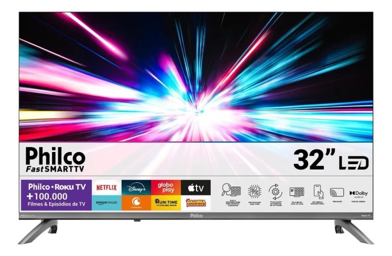 Smart TV Philco Roku 32" Dolby Áudio HDR10