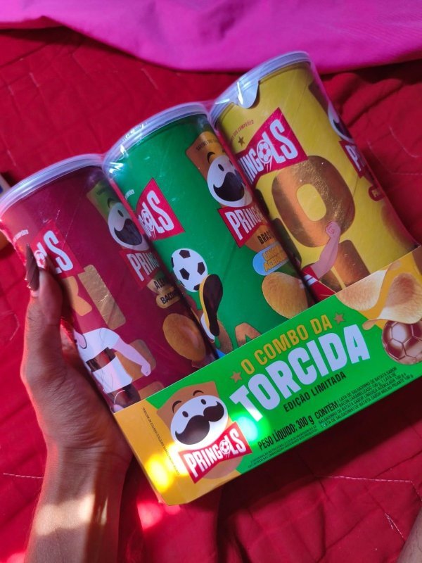Salgadinho Batata Frita Pringles Tripack Especial Festa do Futebol + Frete Grátis
