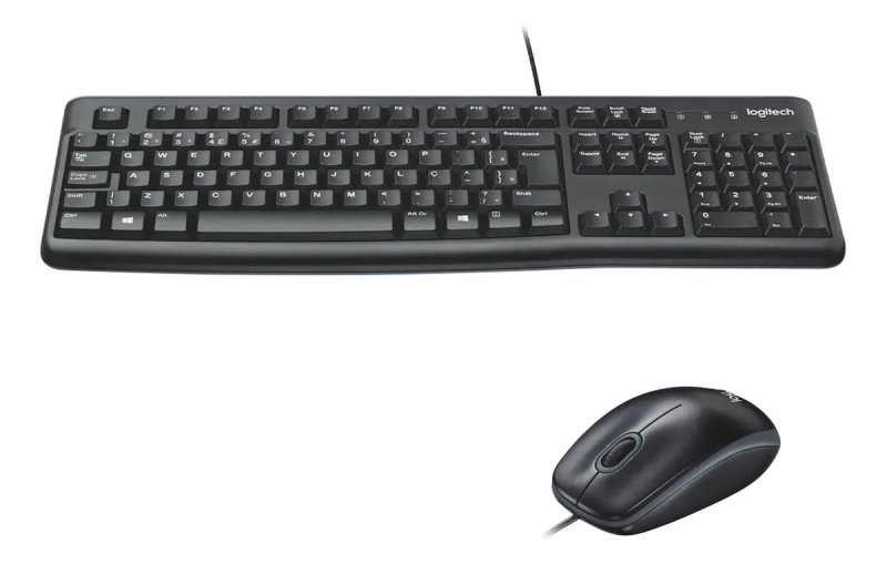 Combo Teclado e Mouse com Fio USB Logitech MK120 Layout ABNT2