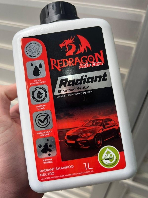 SHAMPOO NEUTRO CONCENTRADO AUTOMOTIVO REDRAGON AUTO CARE RADIANT 1 L
