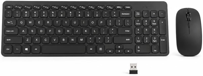 Kit Teclado e Mouse Sem Fio 2.4GHz Slim Ultra Fino, Conexão USB