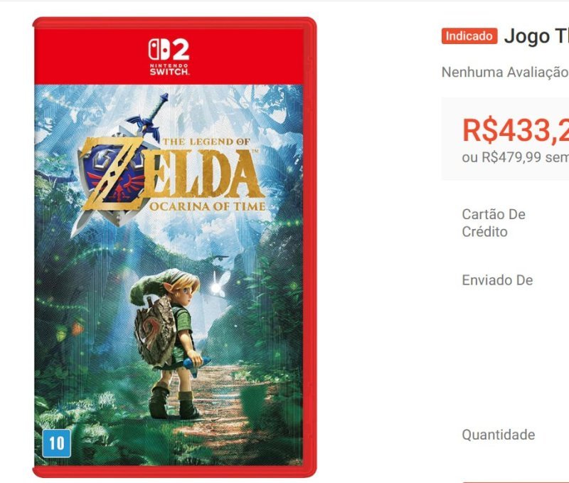 Jogo The Legend of Zelda: Ocarina of Time, Nintendo Switch