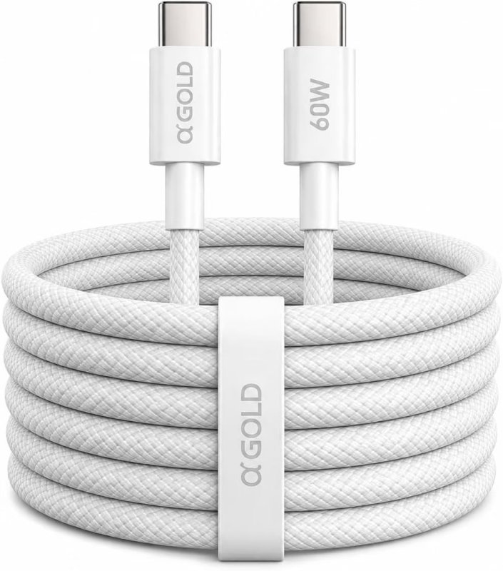 Cabo USB-C para USB-C 2m 60W, Nylon Trançado Reforçado, Carga e Dados
