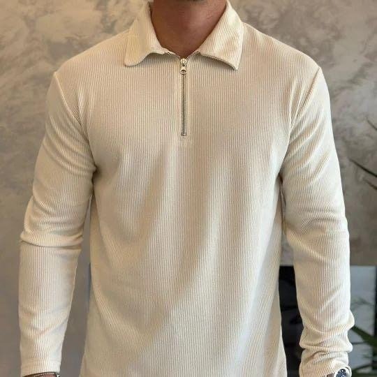 Kit 2 Camisas Polo Manga Longa Blusa Masculina Zíper