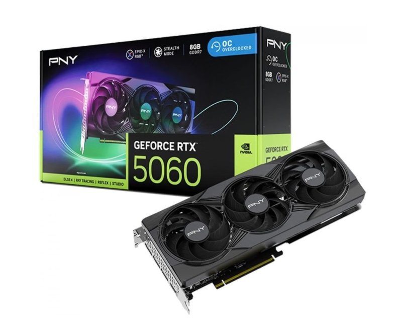 Placa de Vídeo PNY RTX 5060 Epic-x RGB OC 8GB