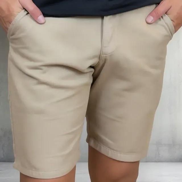 Bermuda Sarja Masculina Slim Chino Social Algodão 100% Vrn