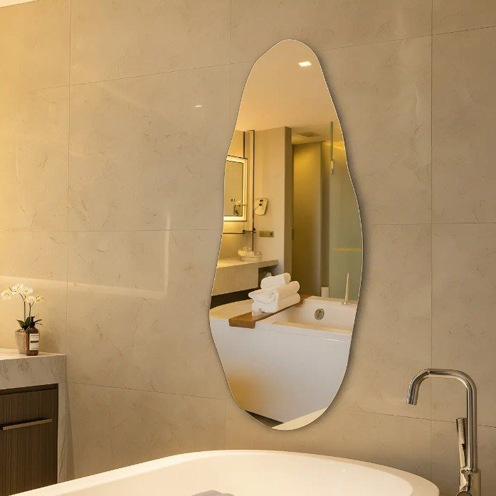 Espelho Orgânico 70cm Decoração Lapidado Design Moderno Luxo