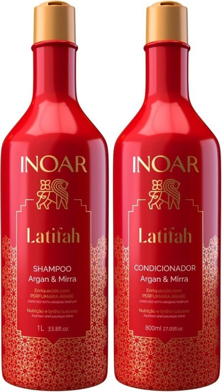 Inoar Kit Latifah Shampoo 1L + Condicionador 800ml Argan e Mirra
