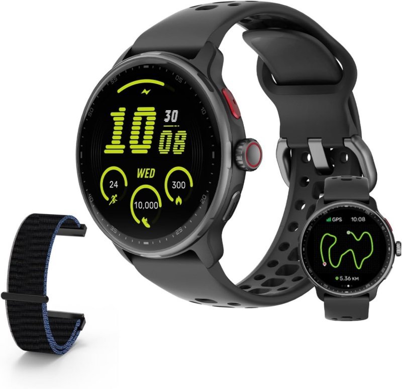 Bettdow SmartWatch GPS 1,43" HD AMOLED com Chamada Bluetooth e Voz por IA + 2 Pulseiras