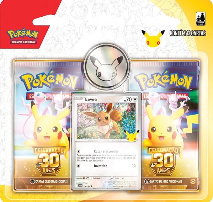 Pokémon TCG, Celebração de 30 anos – Blister Duplo Pokémon com moeda