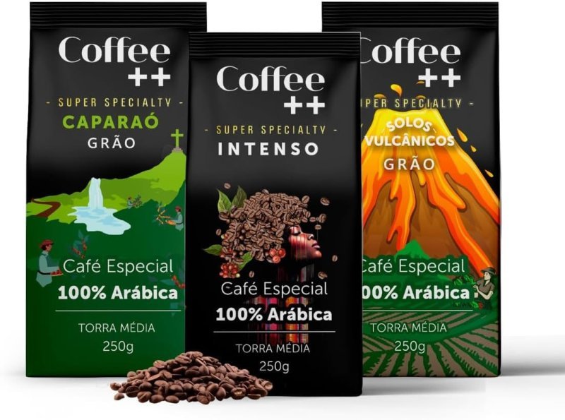 Kit 3 Pacotes Café Especial em Grãos Coffee Mais 100% Arábica 3x250g