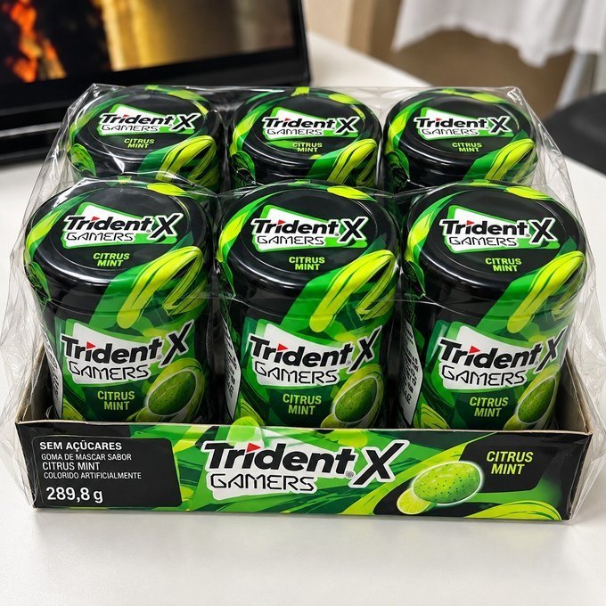 Caixa 6 Unidades Chiclete Trident X Gamers Citrus Mix + Frete Grátis