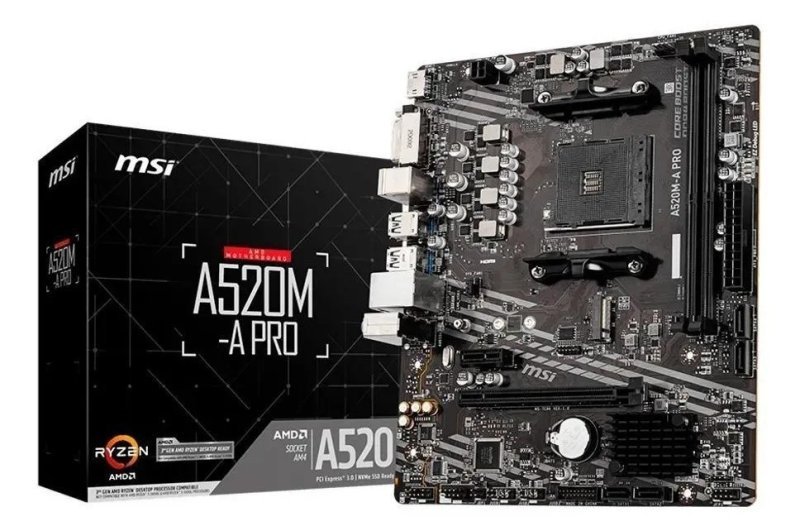 Placa-mãe MSI A520M-A PRO AMD AM4 MATX DDR4