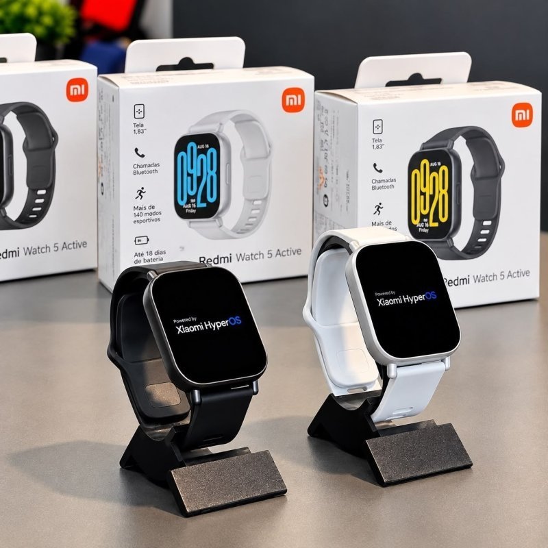 Relógio Smartwatch Redmiwatch 5 Active Prata Xiaomi Original Branco Preto Prateado