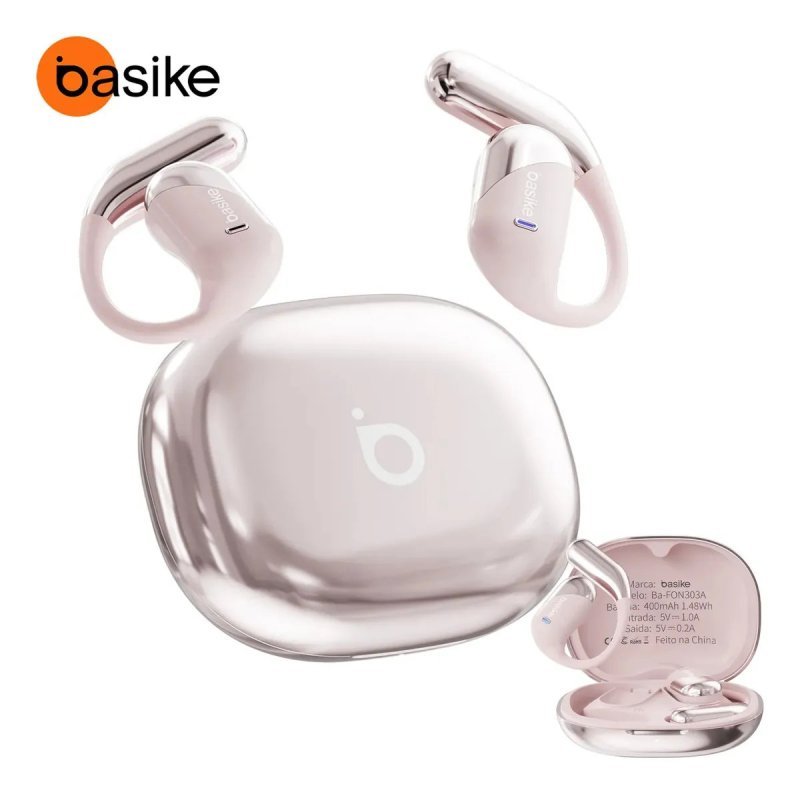 Fone de Ouvido Sem Fio Bluetooth 6.1 Esportivo OWS com Ganchos Estéreo Hi-Fi