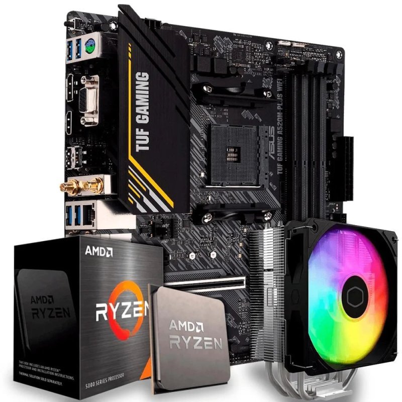 Kabum Kit Upgrade Amd Ryzen 7 5700x, Placa Mãe A520, Air Cooler ARGB, Am4, U7z2xuoh-e