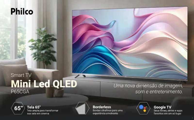Smart Tv Philco 65 P65cga Qled Mini Led Quantum 4k Google Tv