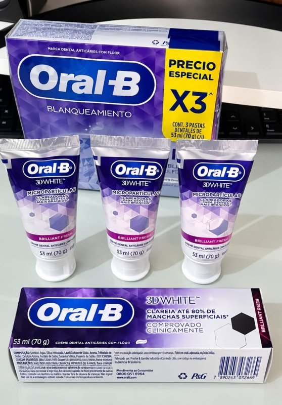 Oral-B Pasta de Dente 3D White Brilliant Fresh, 3 Unidades de 70 g