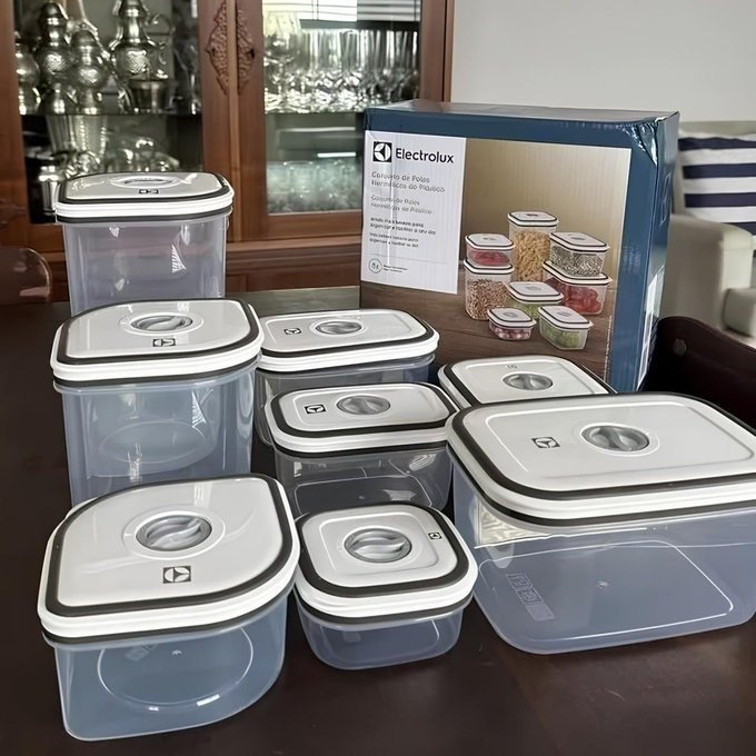 Kit com 8 Potes Herméticos Electrolux + Frete Grátis