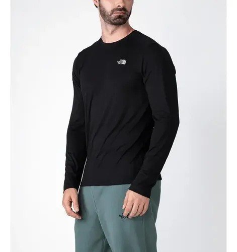 Camiseta Masculina Hyper Tee L/s Crew The North Face Tnf Black Liso G