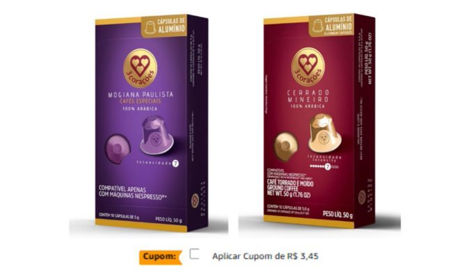 3 Corações 10 Cápsulas de Café Compatíveis c/ Nespresso + Frete Grátis