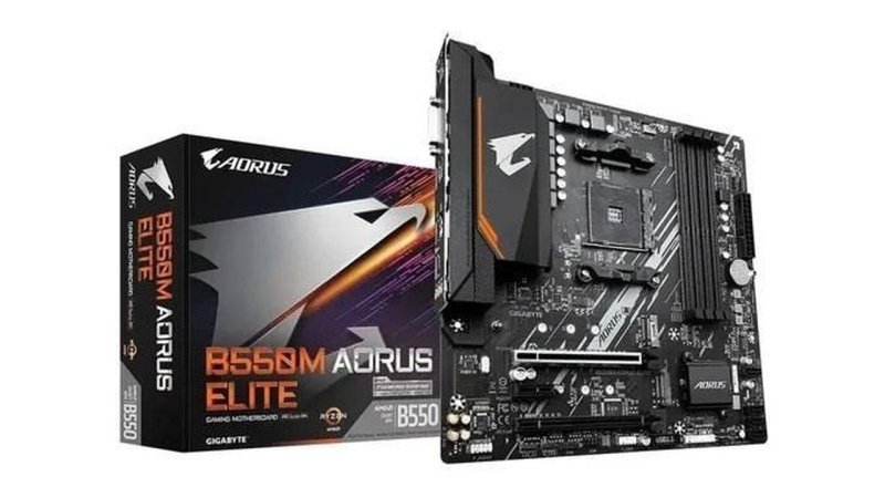 Placa Mãe Gigabyte B550m Aorus Elite Am4 DDR4 HDMI M-atx Cor Preto