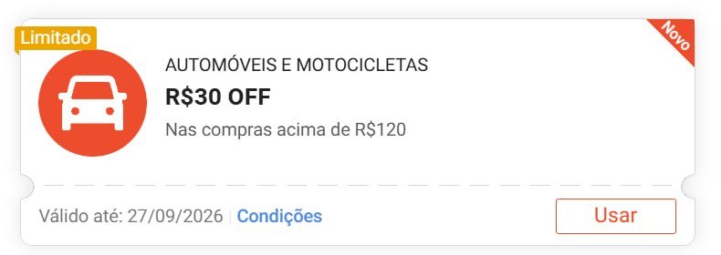 Cupom Shopee Automóveis e Motocicletas