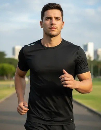 Camiseta Masculina Olympikus Academia Dry Fit Treino Corrida Preta Lobo M Liso