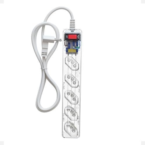 Filtro de Linha CLAMPER iCLAMPER Energia 5, 5 Tomadas, Proteção Contra Surtos Elétricos, 10A, Bivolt, Cabo 1m, Transparente