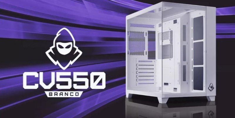 Gabinete Gamer Mancer CV550, Mid-Tower, Lateral de Vidro, Branco, MCR-CV550-WH