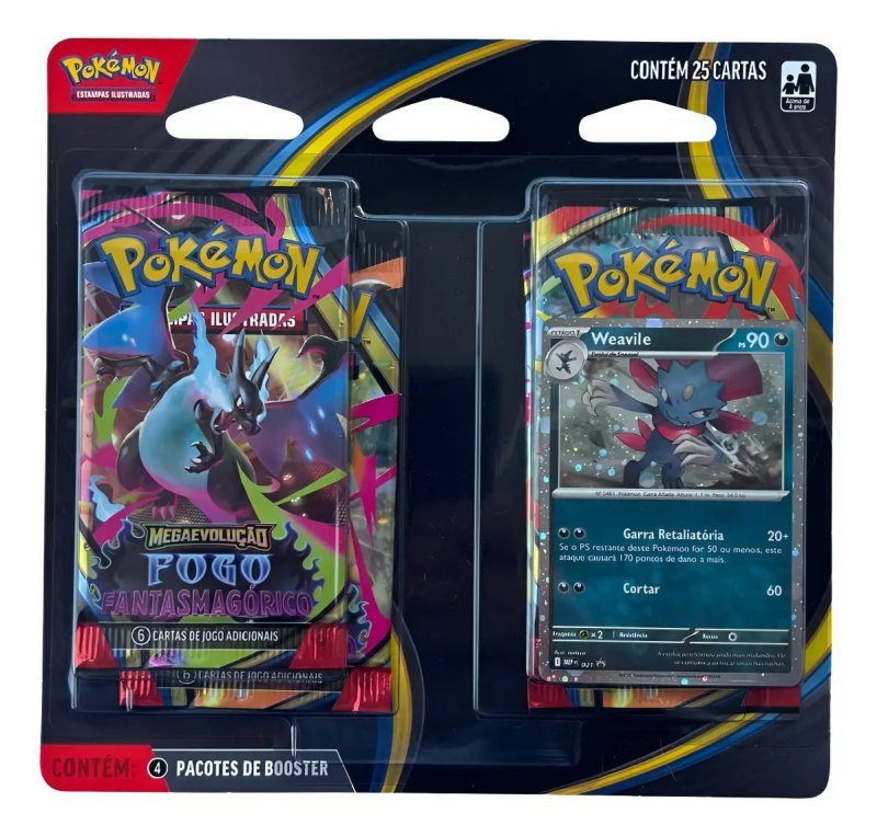 2x Blister Quádruplo Pokémon Fogo Fantasmagórico