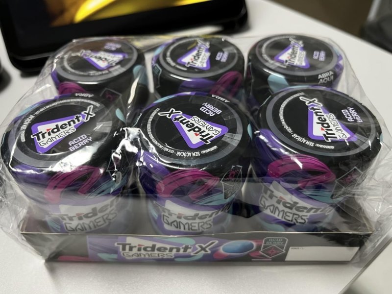 Pack 6 Un. Chiclete Trident X Gamers Acid Berry 48,3g