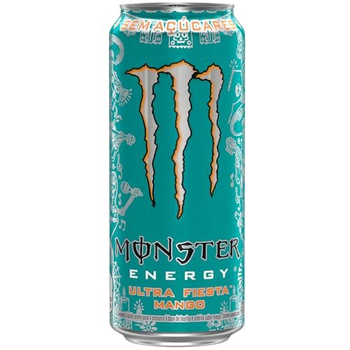 Pack Monster Energy Mango Loco Ultra Fiesta Bebida Energética Zero Açúcar, Lata 473 ml – 6 Unidades
