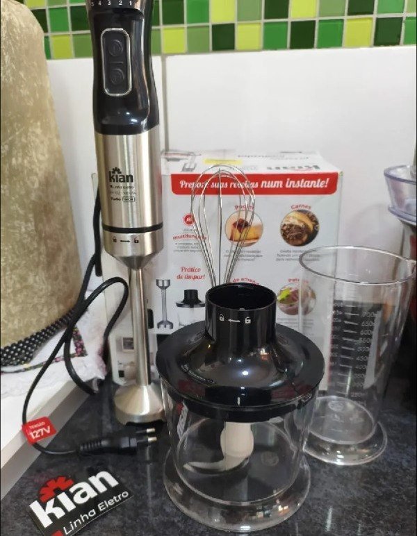 Mixer 3 Em 1 Processador Batedor Inox 1000w Kian