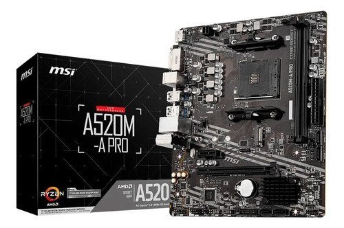 Placa-mãe MSI A520M-A PRO AMD AM4 MATX DDR4