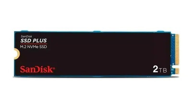 SSD M.2 2280 2TB Sandisk Plus NVMe Pcie Gen3 SDSSDA3N-2T00-G26 Velocidade até 3200 MB/s