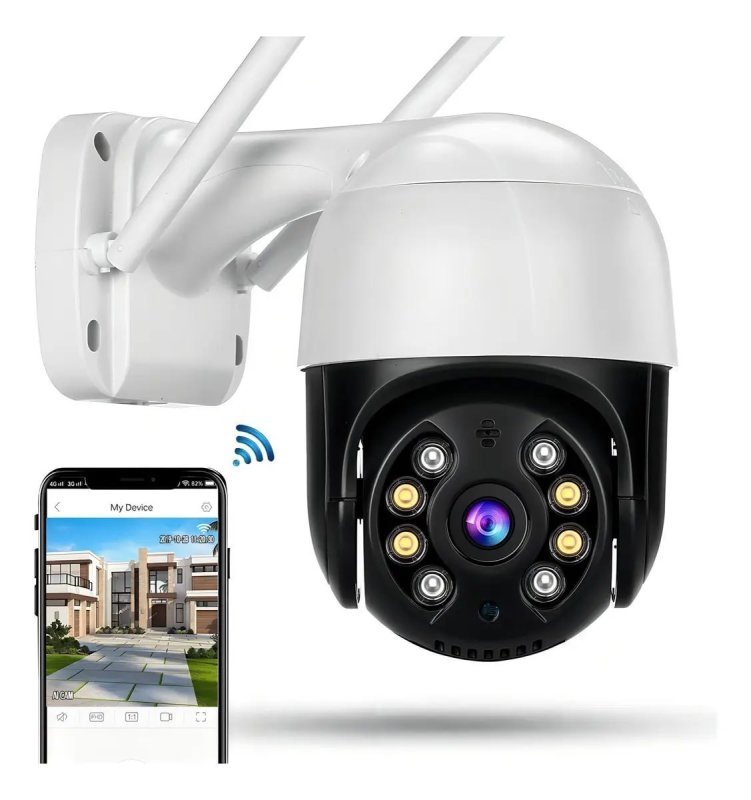 Câmera de Segurança Ip A8 App Icsee Full Hd Wifi 360 Branco/Preto G.Eye