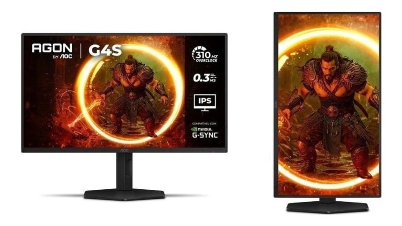 Monitor Gamer AOC AGON G4S 25" 310Hz 0.3ms HDR400 IPS Base Ajustável 25G4S/P Preto