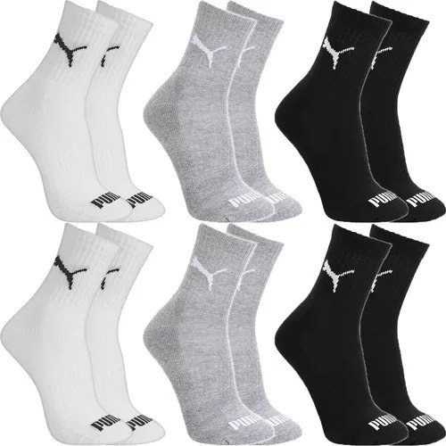 Kit 6 Pares Meias Puma Cano Médio Alto Atoalhada Original