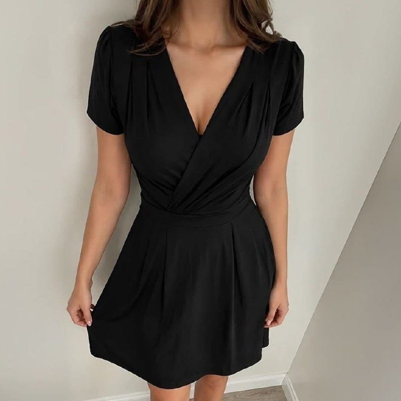 Vestido Decote Transpassado Envelope Manga Curta Soltinho (várias cores) + Frete Grátis
