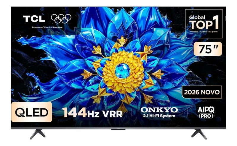 Smart TV TCL 75 QLED 4K P8L Wifi Bluetooth Google TV + Frete Grátis