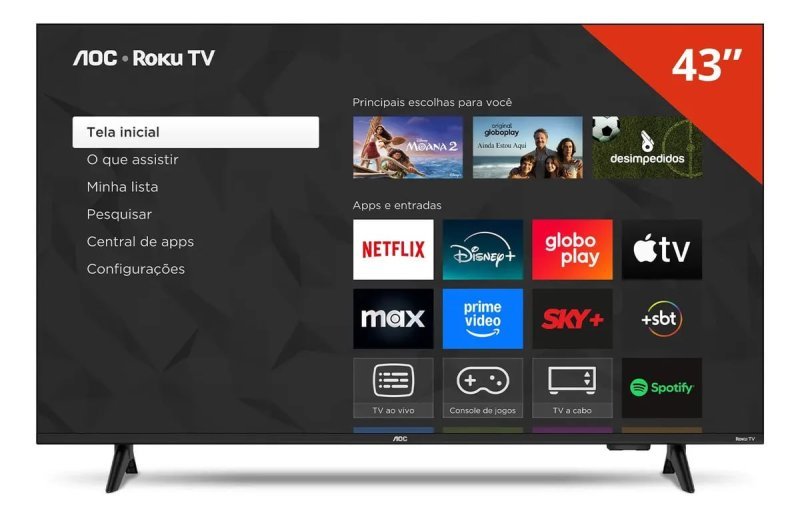 Smart TV 43 Aoc Led Roku Full HD Wi-Fi 60Hz