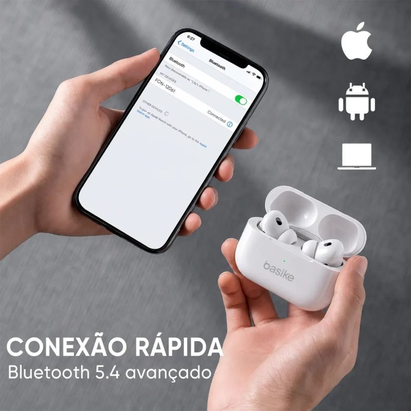 Basike Fone de Ouvido Sem Fio Bluetooth 5.3