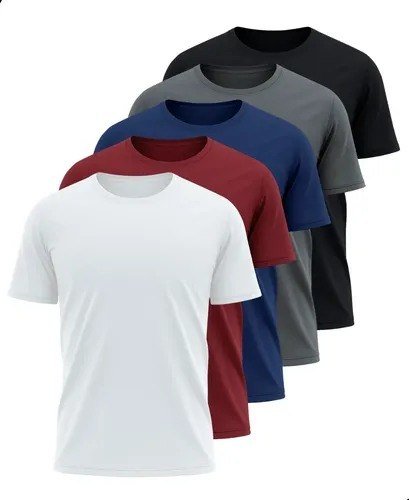 Kit 5 Camisetas Básicas Masculina Dry Fit Lisa Tradicional Variado Gg